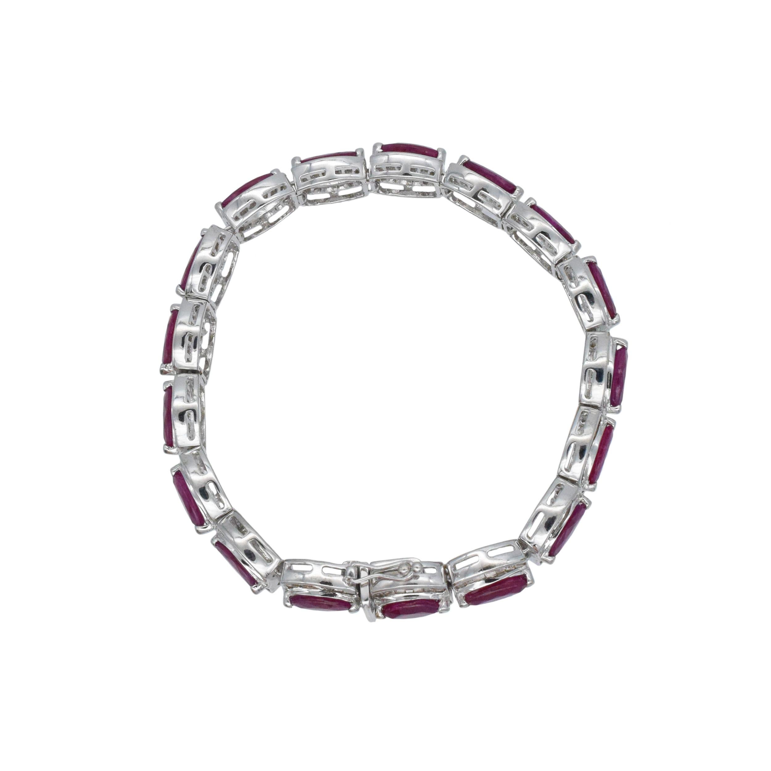 Women's or Men's NALLY JEWELS  Ruby And Diamond Bracelet In 18k For Sale