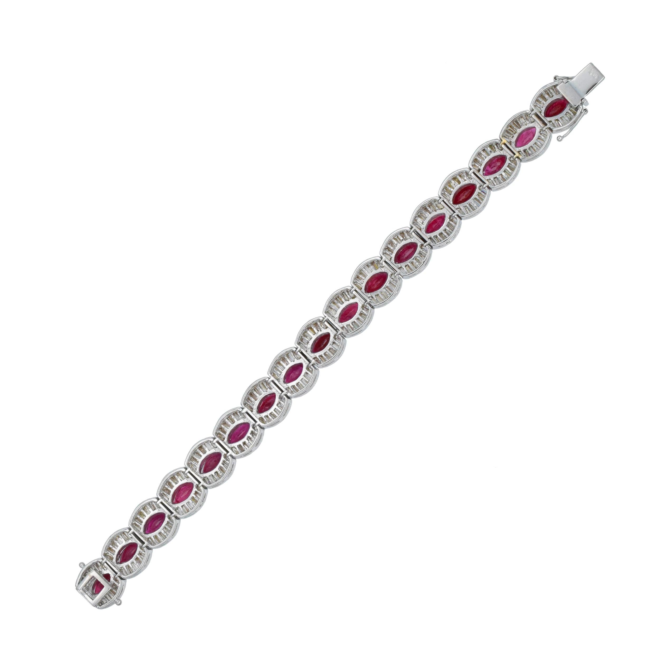 NALLY JEWELS  Ruby And Diamond Bracelet In 18k For Sale 1