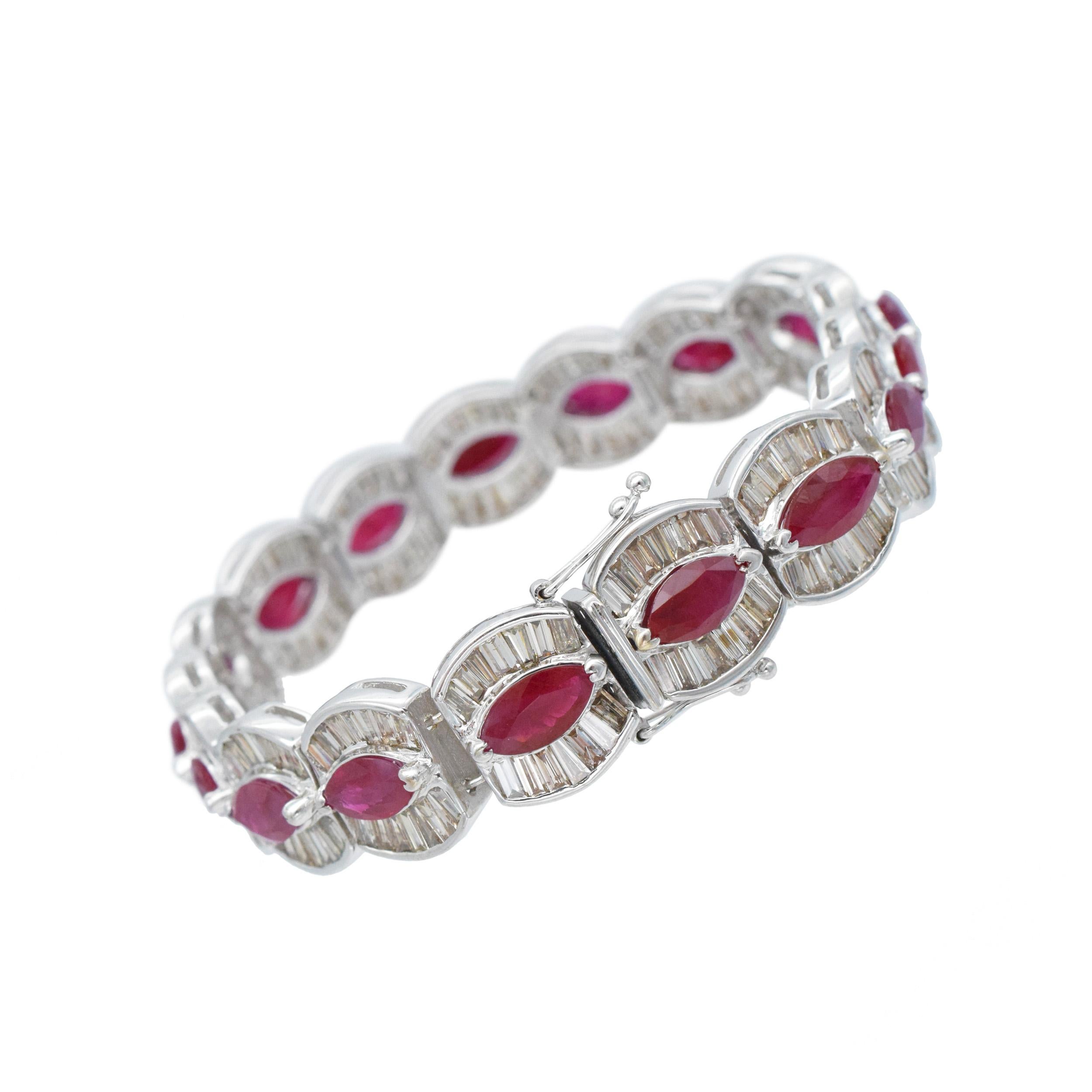 NALLY JEWELS  Ruby And Diamond Bracelet In 18k For Sale 3