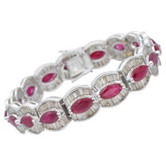 NALLY JEWELS  Ruby And Diamond Bracelet In 18k