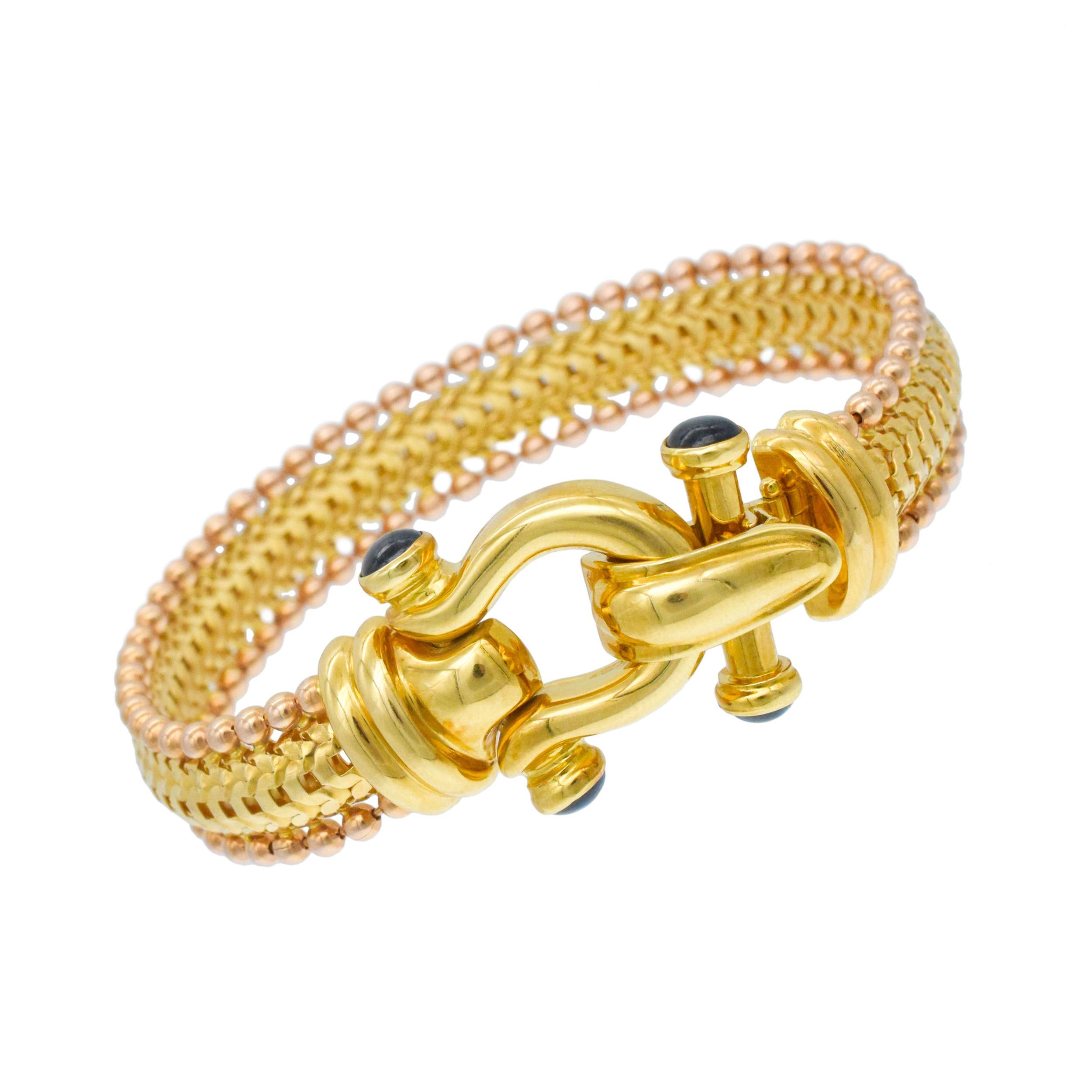 NALLY JEWELS Or bicolore   Suite de colliers et de bracelets avec des accents de saphir. en vente 4