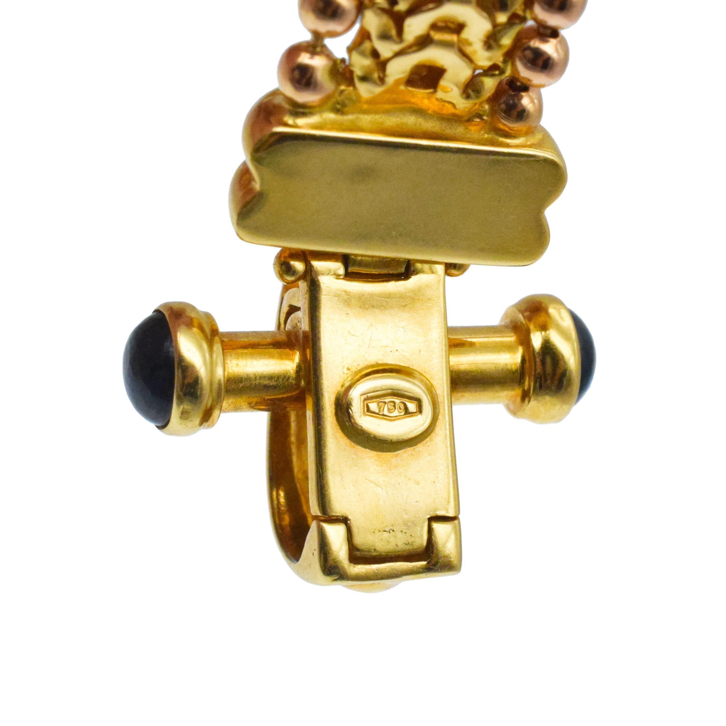 NALLY JEWELS Or bicolore   Suite de colliers et de bracelets avec des accents de saphir. en vente 5