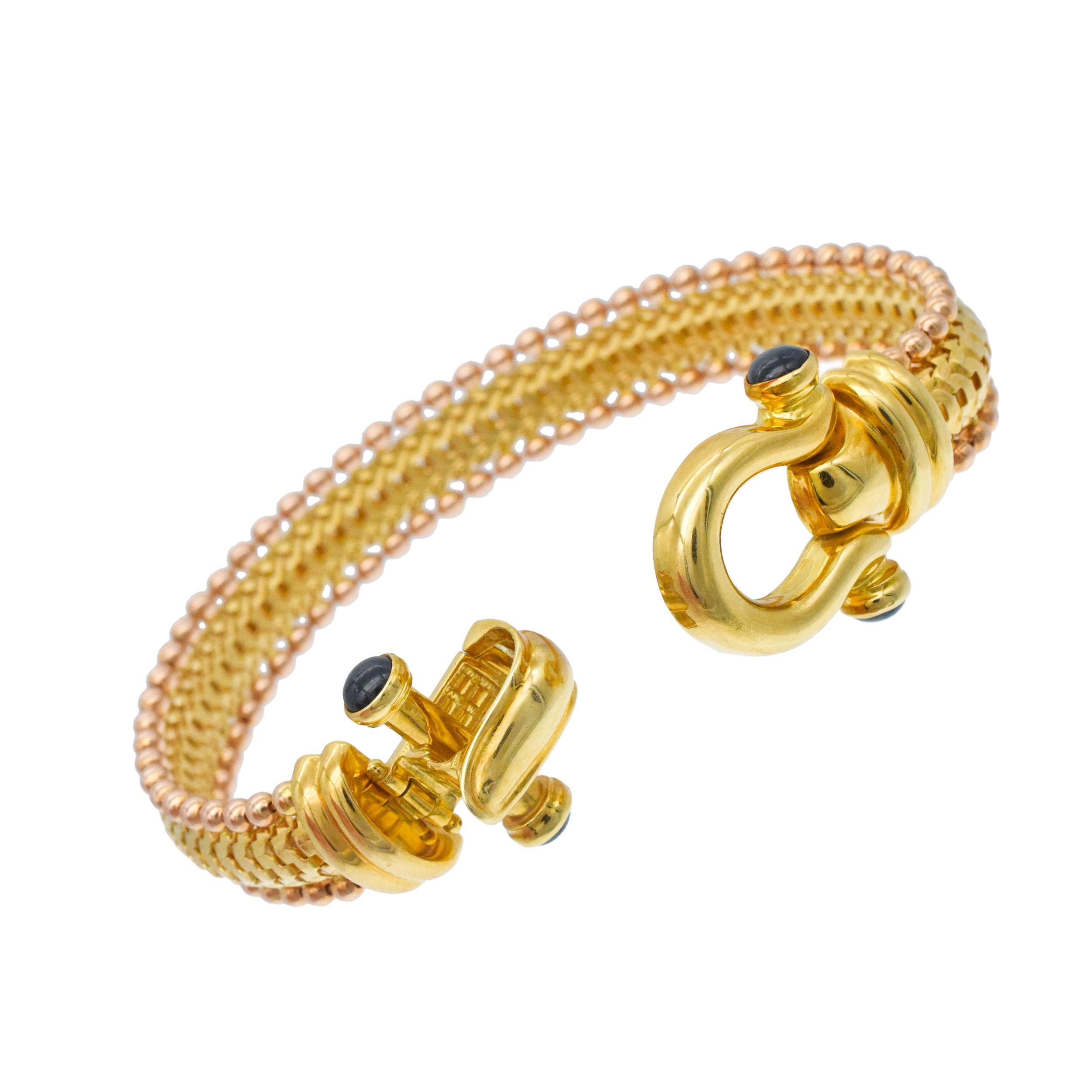 NALLY JEWELS Or bicolore   Suite de colliers et de bracelets avec des accents de saphir. en vente 9