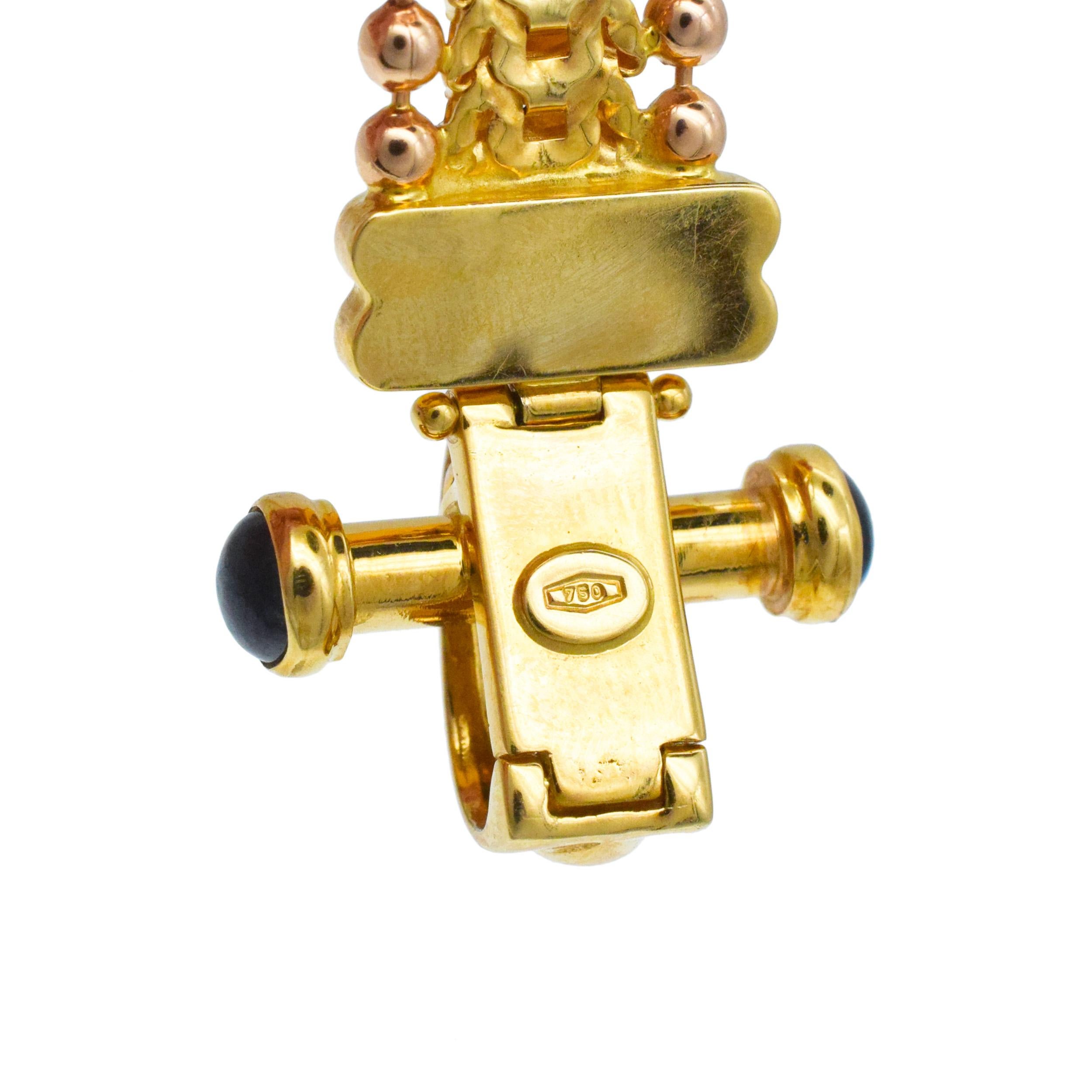 NALLY JEWELS Or bicolore   Suite de colliers et de bracelets avec des accents de saphir. en vente 12