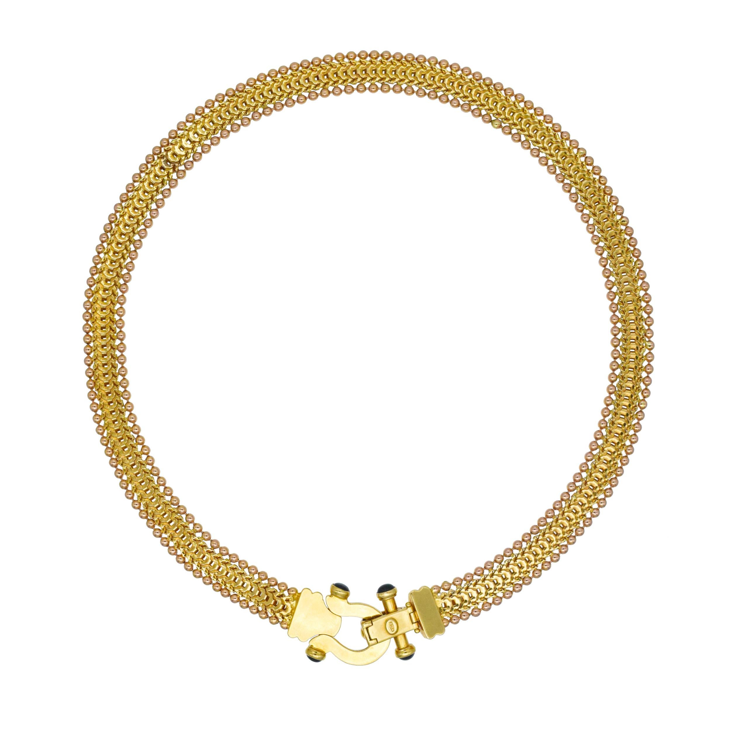 Taille ronde NALLY JEWELS Or bicolore   Suite de colliers et de bracelets avec des accents de saphir. en vente