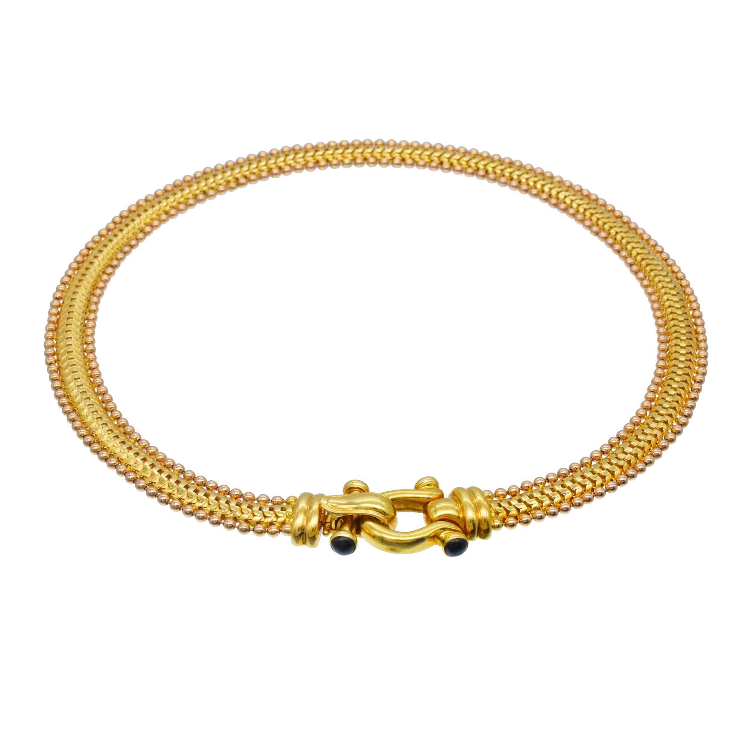 NALLY JEWELS Or bicolore   Suite de colliers et de bracelets avec des accents de saphir. Excellent état - En vente à New York, NY