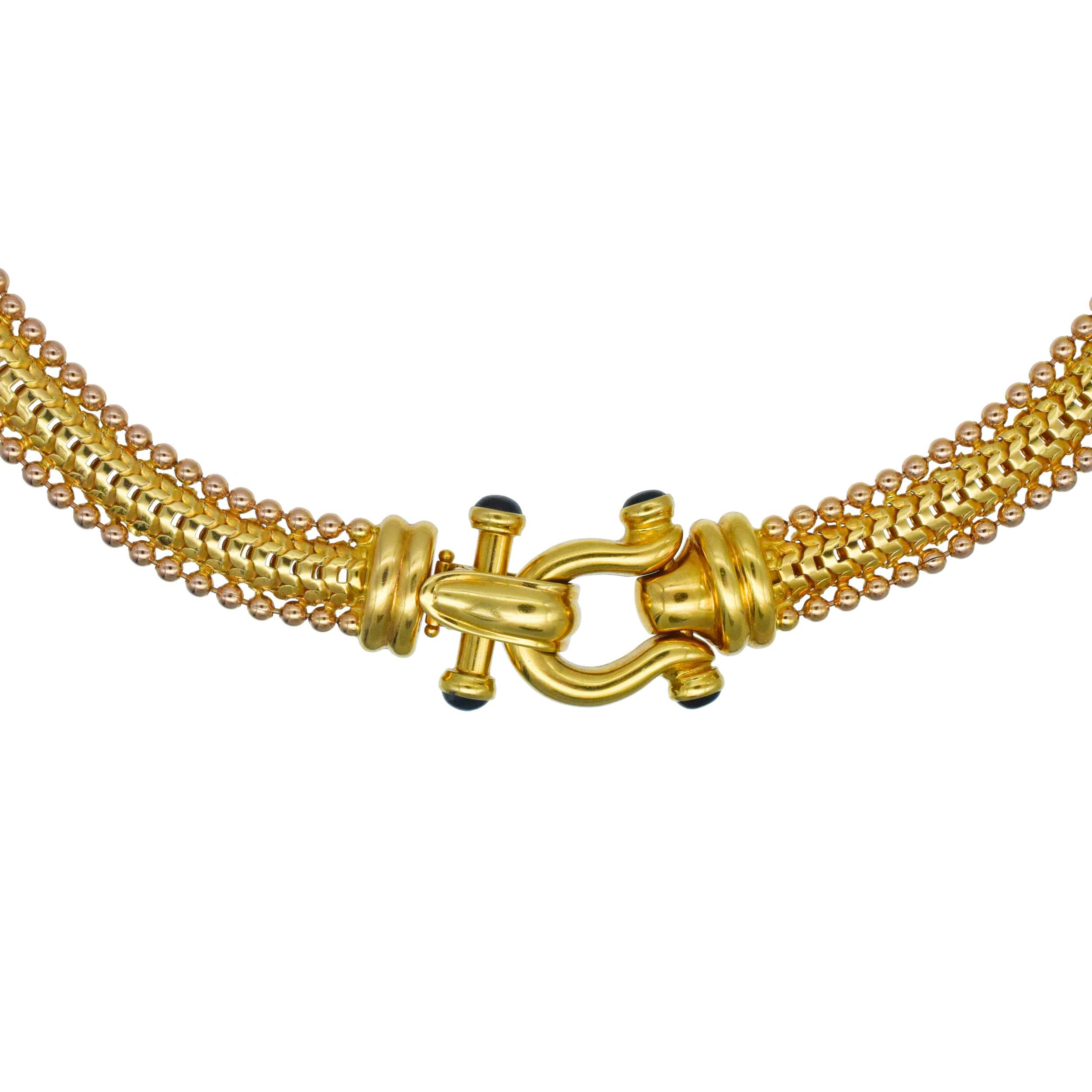 NALLY JEWELS Or bicolore   Suite de colliers et de bracelets avec des accents de saphir. en vente 1