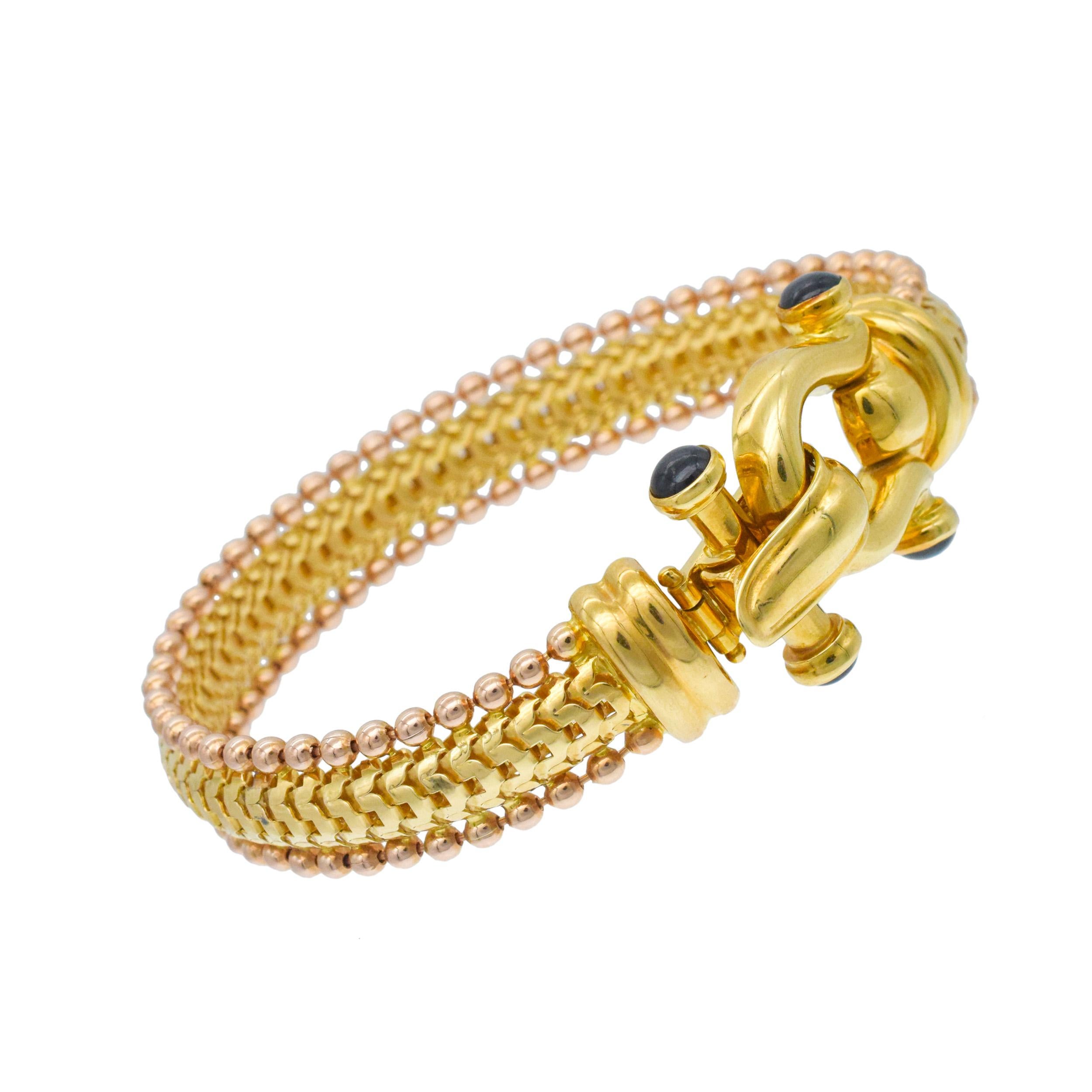 NALLY JEWELS Or bicolore   Suite de colliers et de bracelets avec des accents de saphir. en vente 3