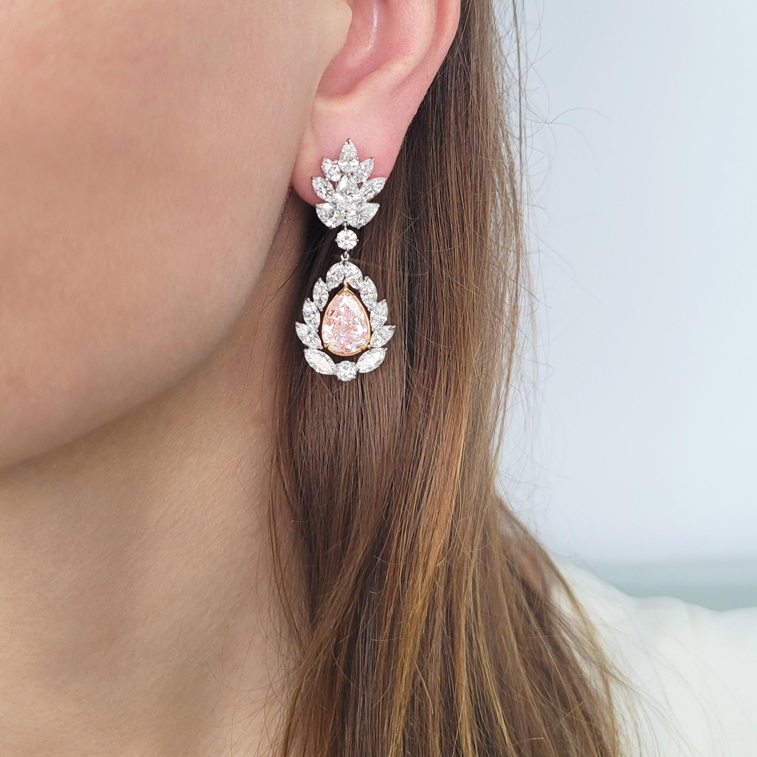 pink diamond earings