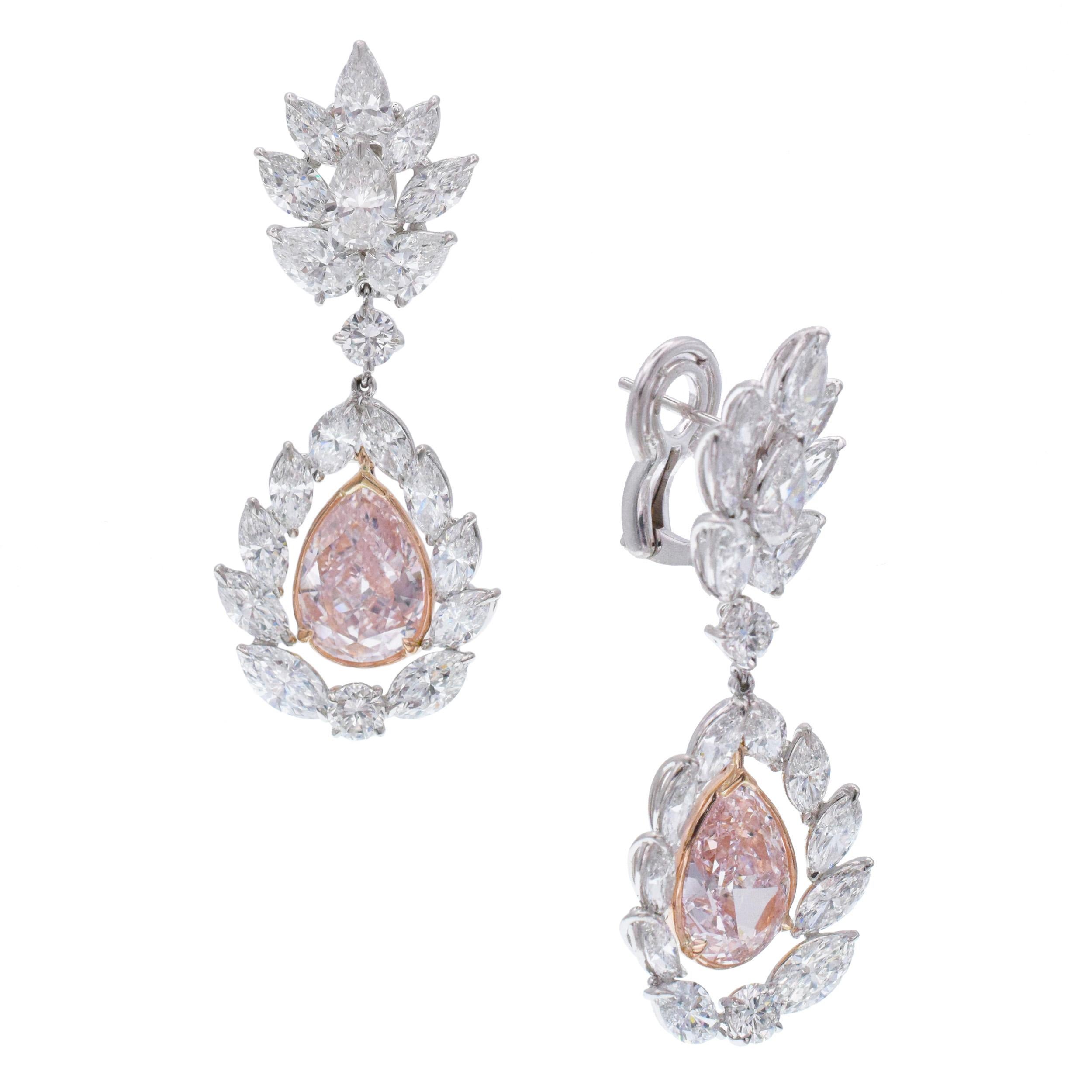 pink diamond dangle earrings