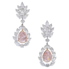 Nally Magnificent GIA Cert Natural Pink Diamond Orecchini in platino