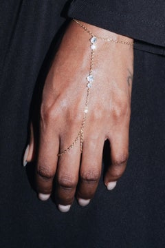 Nalya 14K Gold-Filled Hand Chain with Three Crystal Pendants