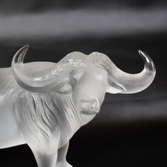 'Nam' Glass Water Buffalo Figurine by Lalique of France