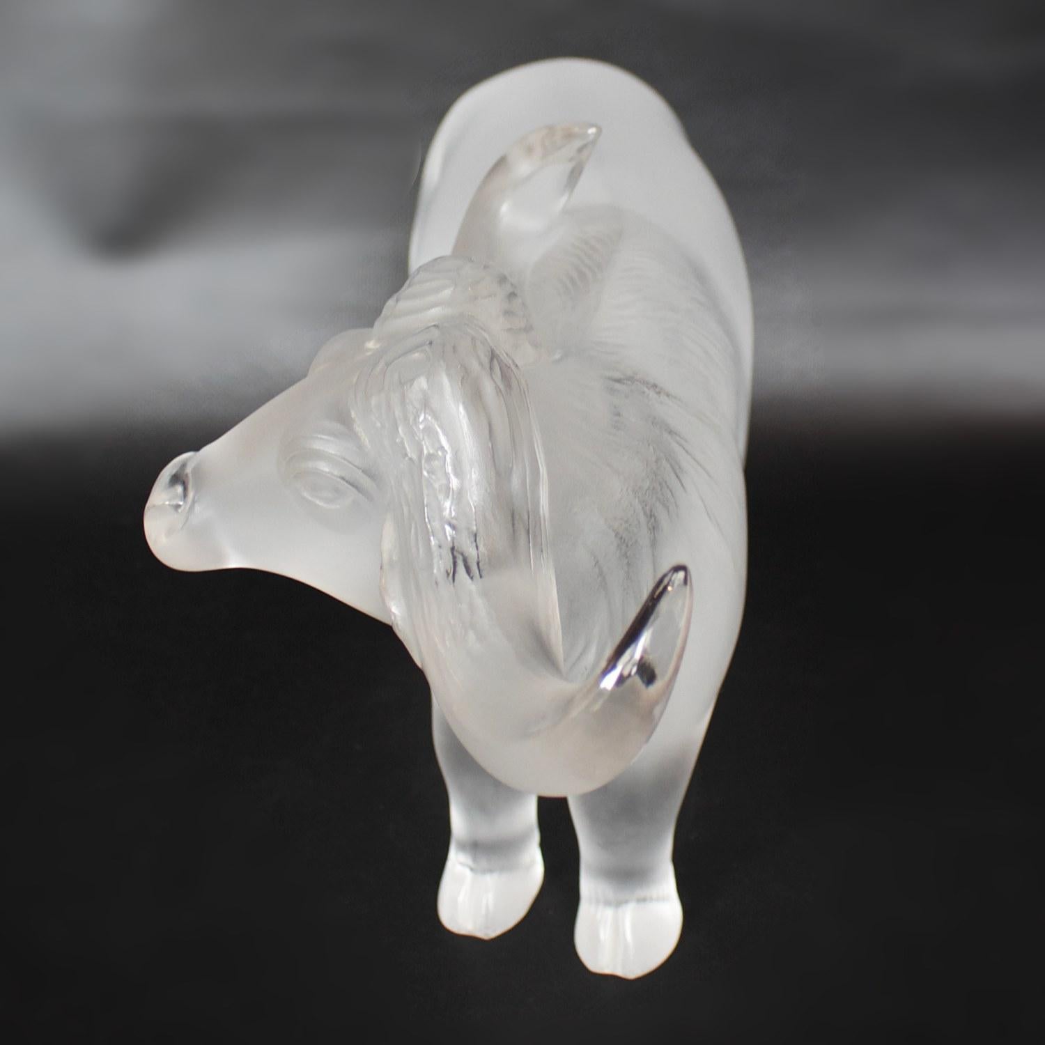 20th Century 'Nam' Glass Water Buffalo Figurine by Lalique of France