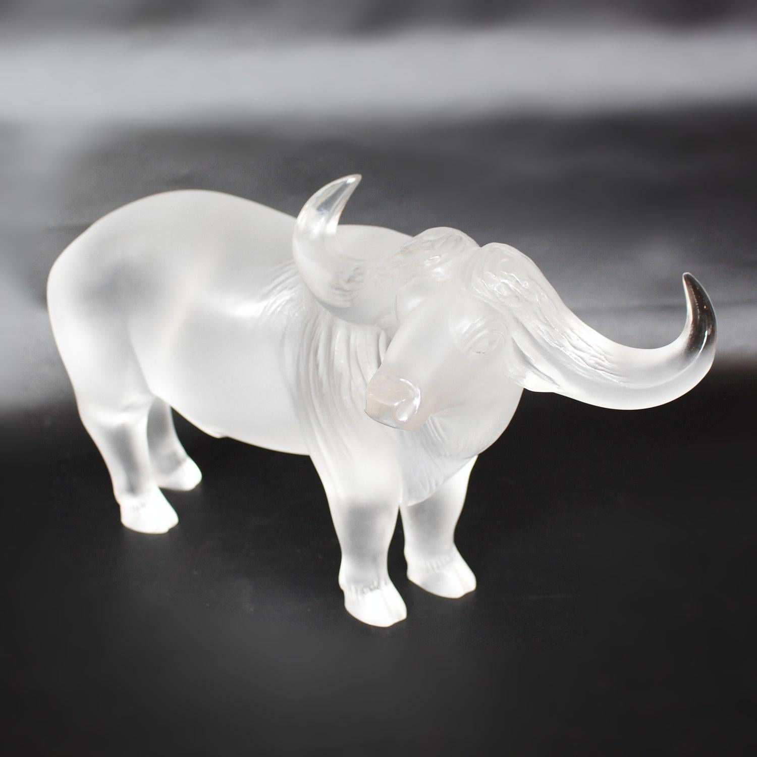 'Nam' Glass Water Buffalo Figurine by Lalique of France 1