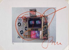 Nam June Paik -Plate Six from Novecento, Mixed media with chalk pastel, Signed/N