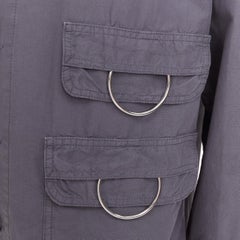 NAMACHEKO 2022 Lupon chaqueta camisera utilitaria gris algodón lino plata anilla D L