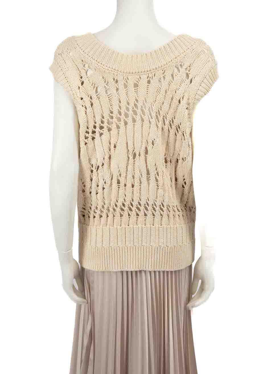 Namacheko Cream Knit Oversize Button Up Vest Size XS In Good Condition For Sale In London, GB