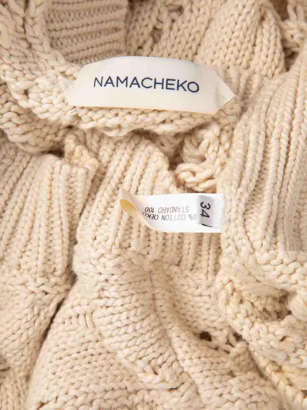 Namacheko Cream Knit Oversize Button Up Vest Size XS For Sale 2