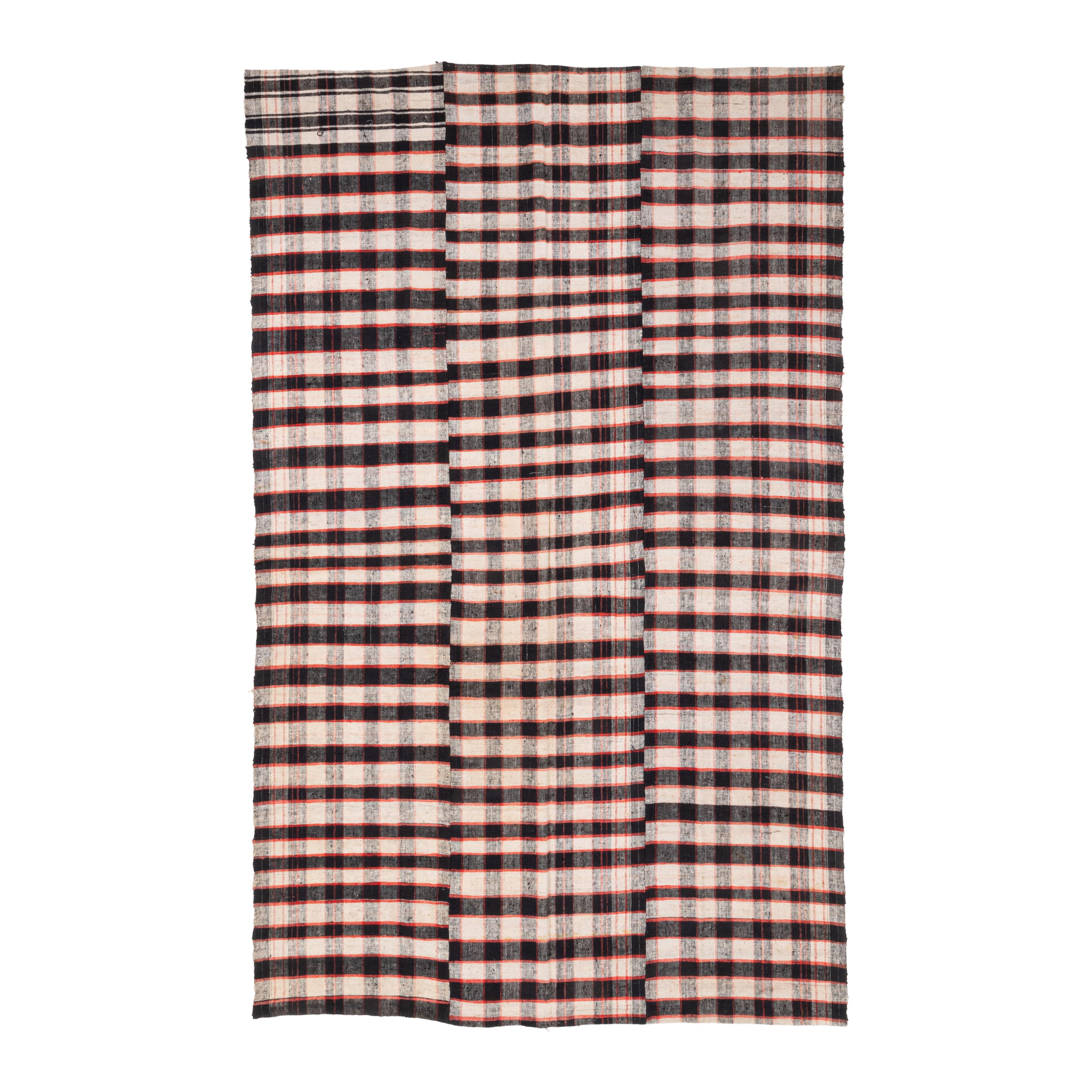 
Namals are simple, plain, hand woven covers from Adana Region of Turkey.
It is cotton and used simply for utilitarian purposes to dry grains or cover beddings, or divans etc.
They are not as thick as a kilim so they can mainly be used as covers,