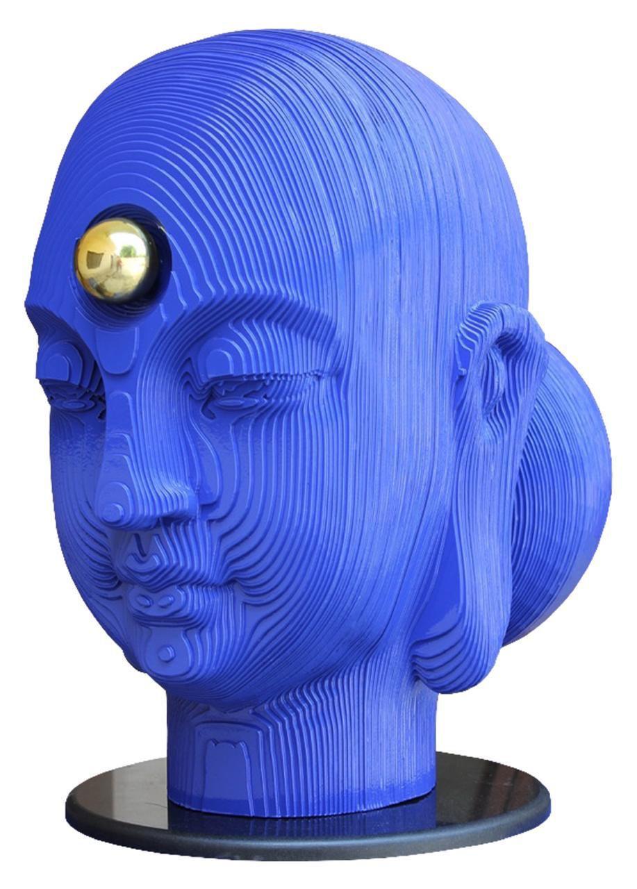 Madre India, MDF, Latón y Piedra por Artista Indio Contemporáneo 