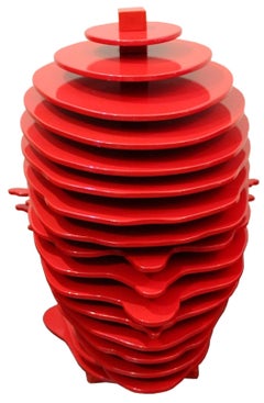 Identité 1,0, MDF & Paint, couleur rouge de l'artiste indien « En stock »