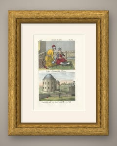 Namaz Ablution and the Tomb of Sultan Mustafa III, Hand Colored, 1842