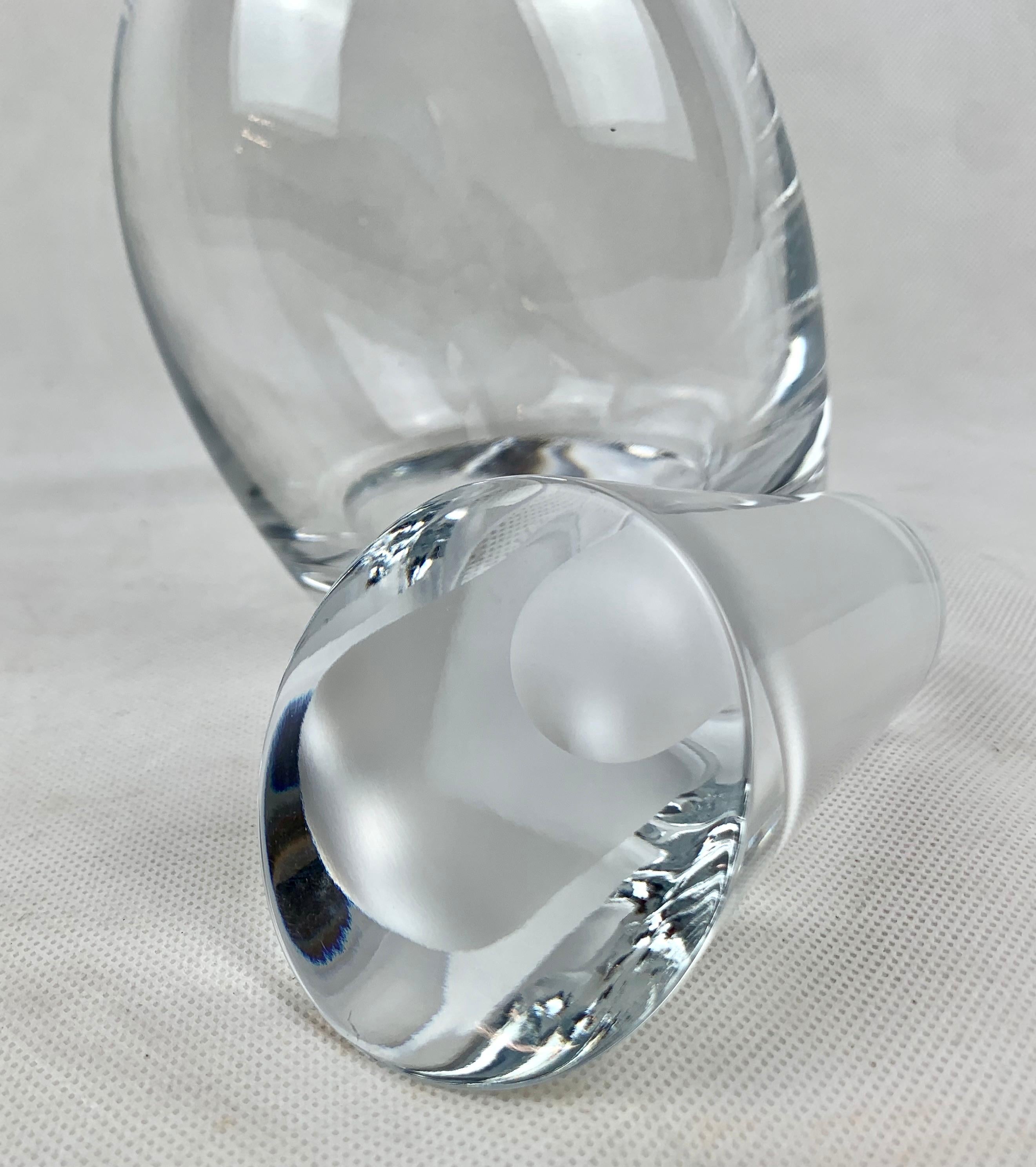 Hand-Crafted Nambé's Clear Crystal Assymetrical Decanter  