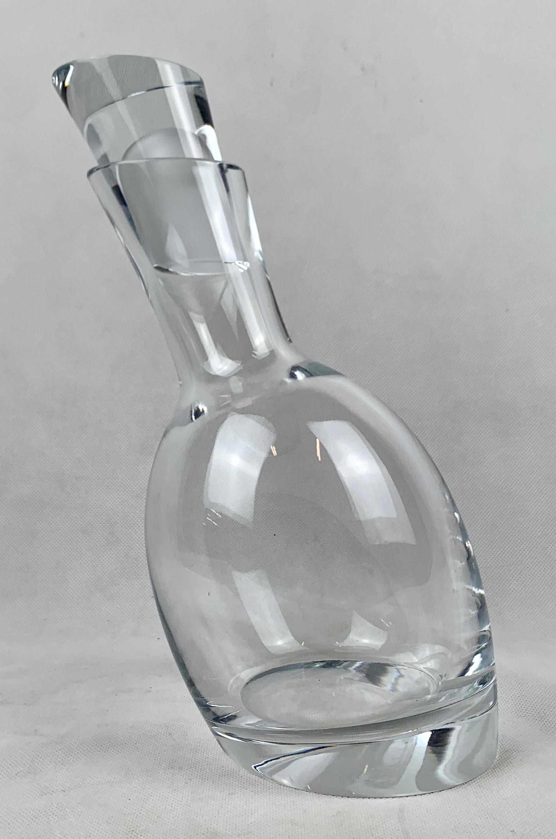 Nambé's Clear Crystal Assymetrical Decanter   1