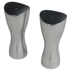 Nambe Studio Polished Modernist Aluminum Salt Pepper Shakers