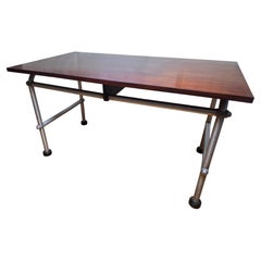 NAMCO Australia Mahogany Top Aluminum Table, Warren McArthur License Era c. 1955