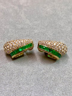 Namdar 18K Emerald & Diamond Huggie Earrings – 4.50ct FG VS + 4ct Emeralds