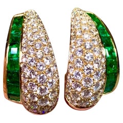Namdar 18K Emerald & Diamond Huggie Earrings – 4.50ct FG VS + 4ct Emeralds