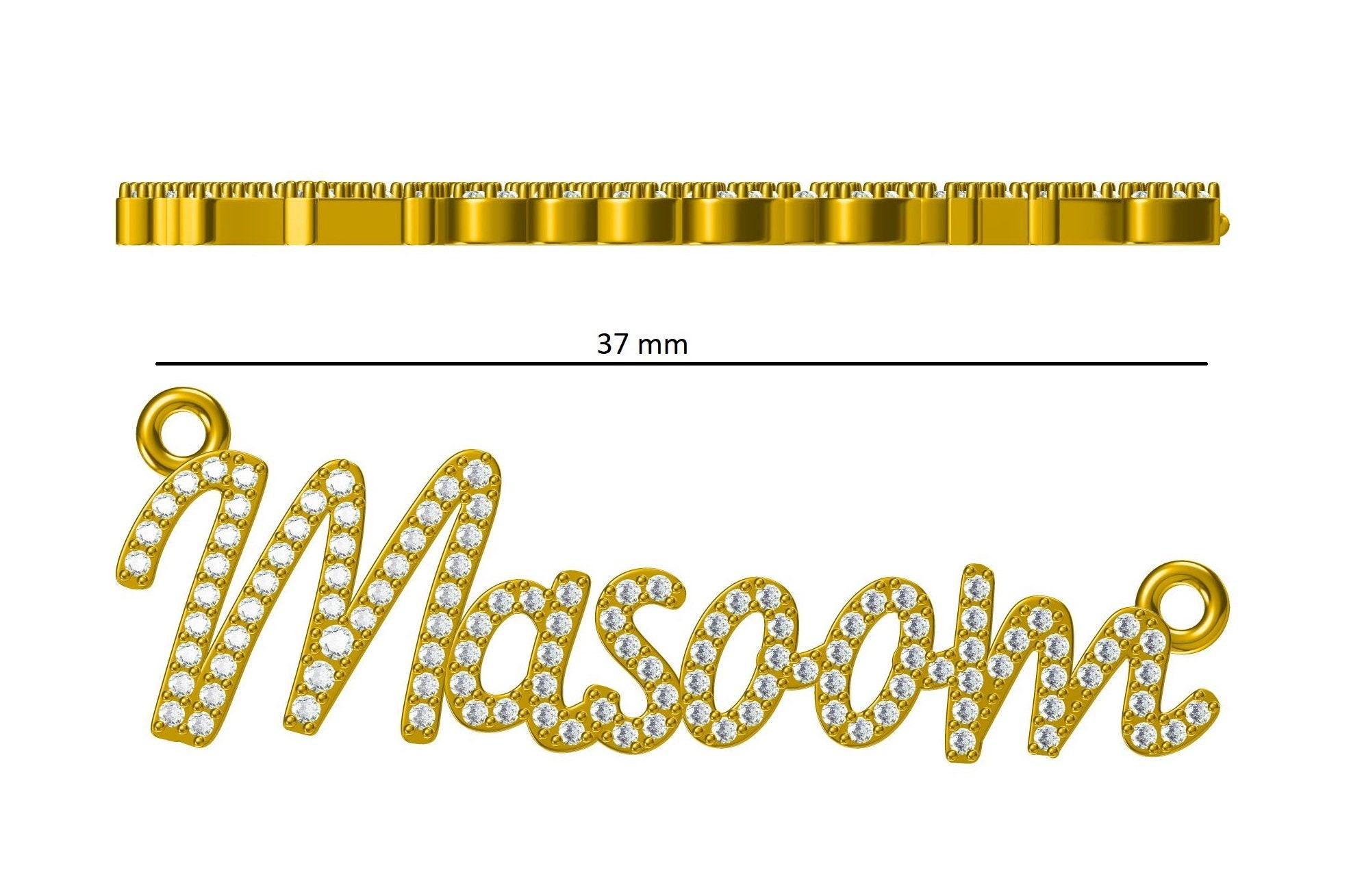 Collana di diamanti con lettera del nome in oro massiccio 14k (certificato) in vendita 2