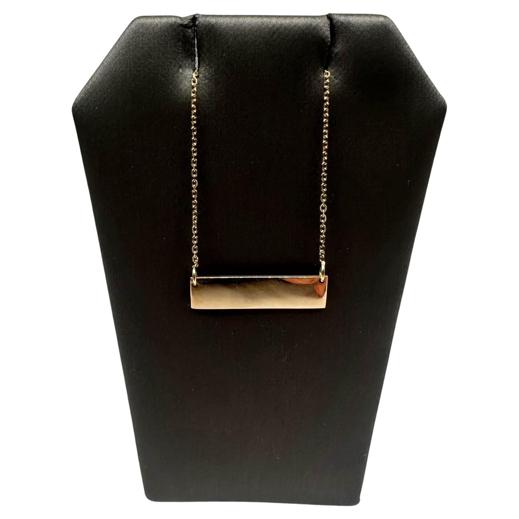 Nameplate Necklace in 14kt Yellow Gold - 19", 3.5g, Lobster Clasp, Pre-Loved