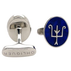 Namesake Cufflinks in Lapis and Platinum