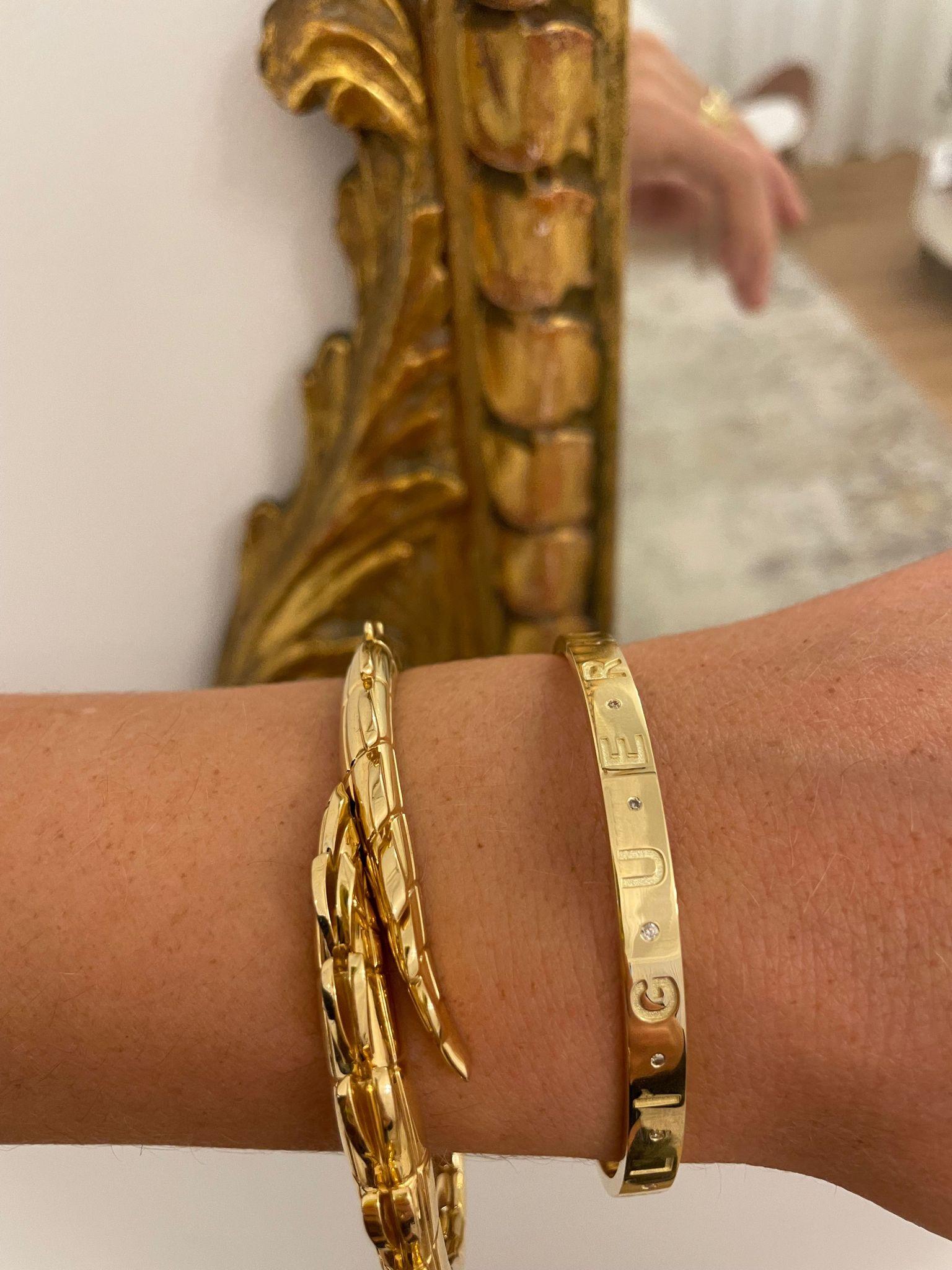 Namesake Gold cuff bracelet / bangle 18k with diamonds  For Sale 3