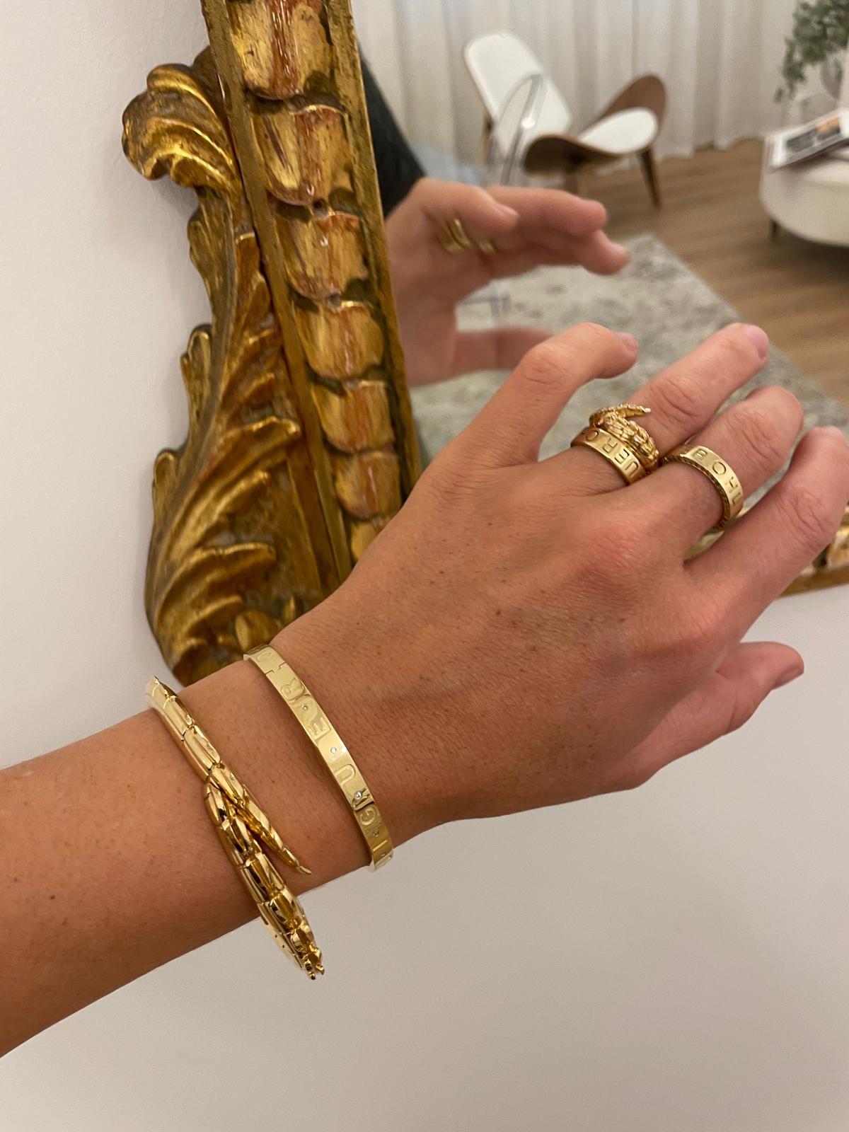 Namesake Gold cuff bracelet / bangle 18k with diamonds  For Sale 4