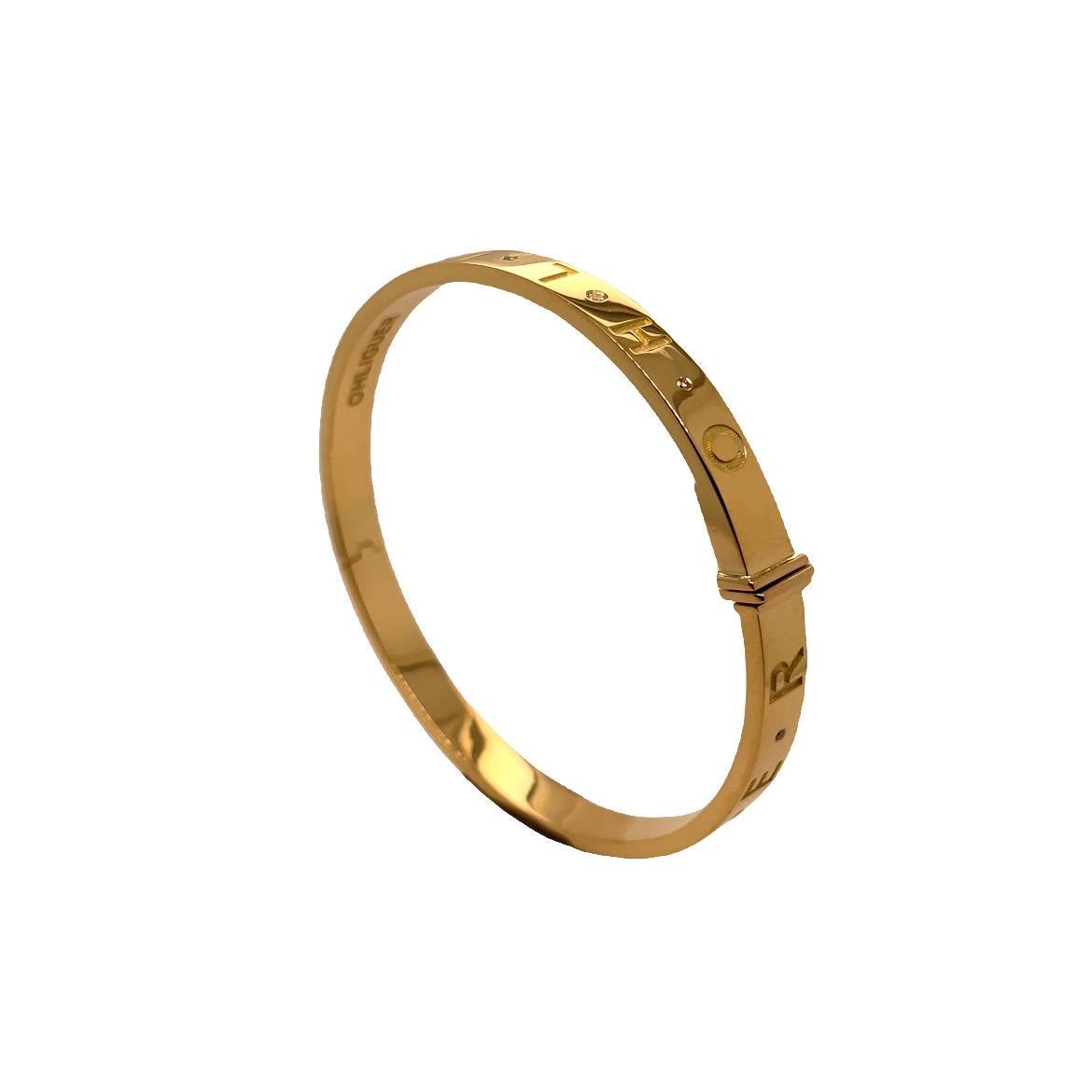 Namesake Gold cuff bracelet / bangle 18k with diamonds  In New Condition For Sale In Brisbane, AU