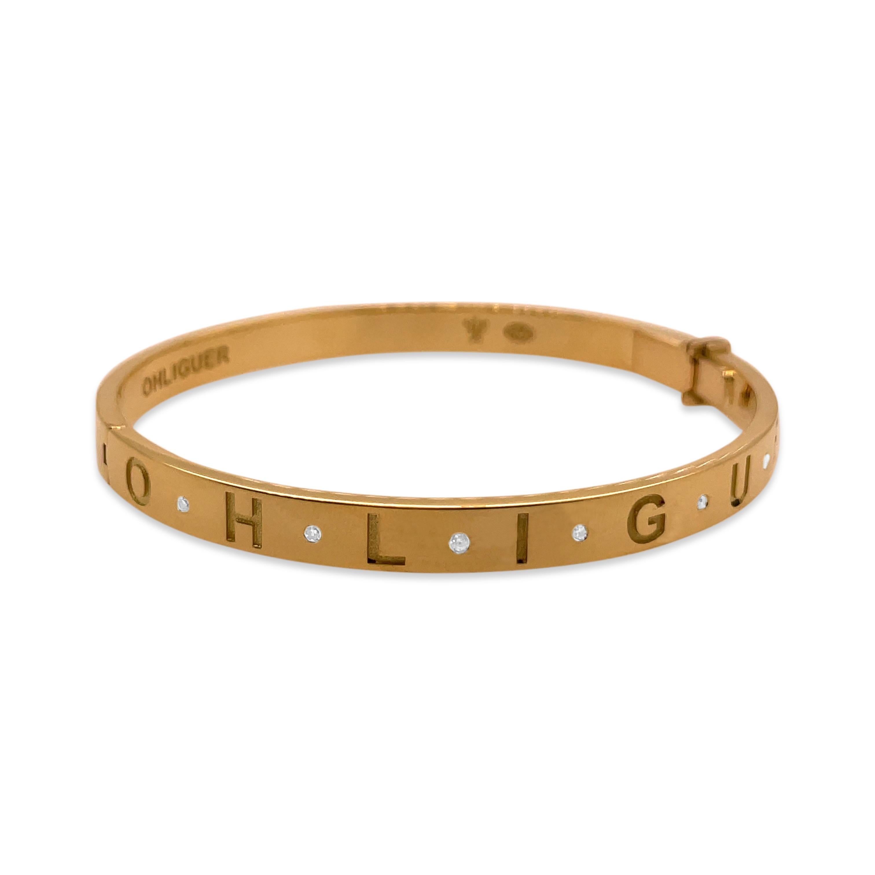 Namesake Gold cuff bracelet / bangle 18k with diamonds  For Sale 2