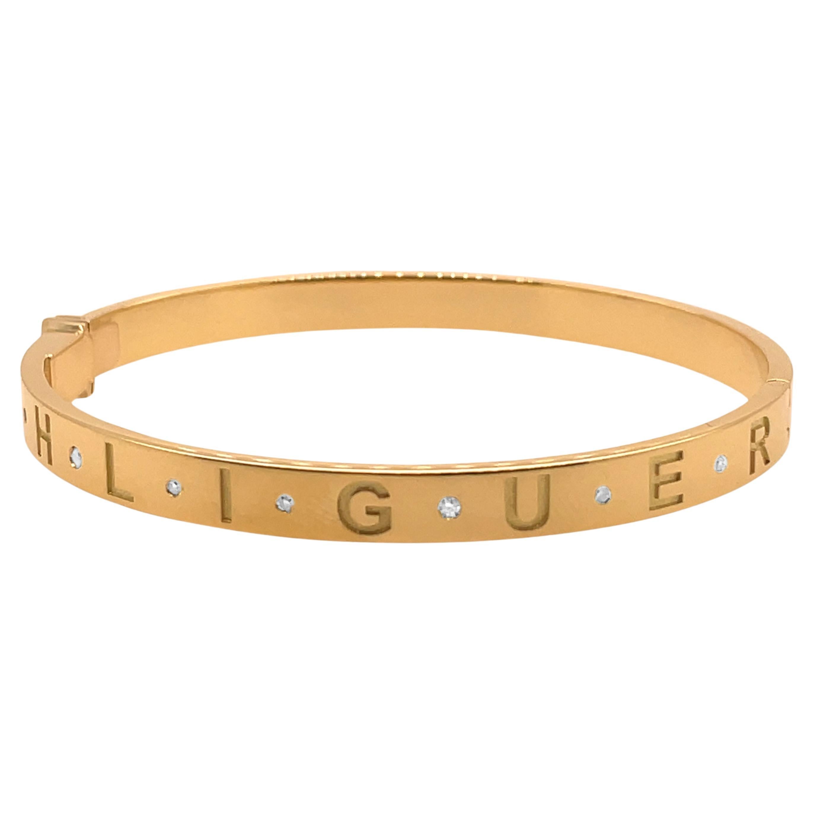 Namesake Gold cuff bracelet / bangle 18k with diamonds  For Sale