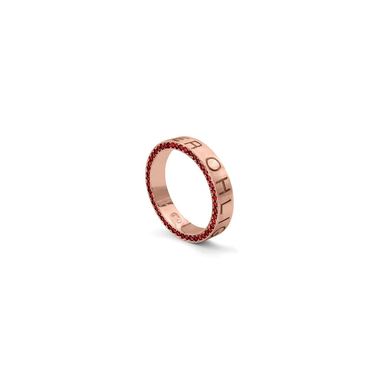 For Sale:  Eternity band wedding band in 18ct Rose Gold with Rubies  4
