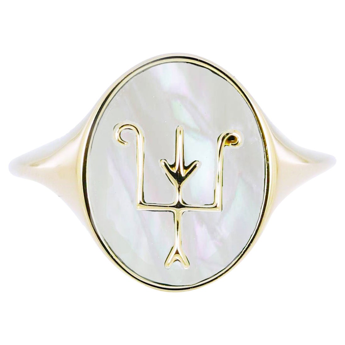 sake Siegel aus Perle in 18 Karat Gelbgold