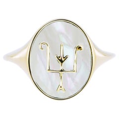 Namesake Signet in Pearl in 18ct Yellow Gold