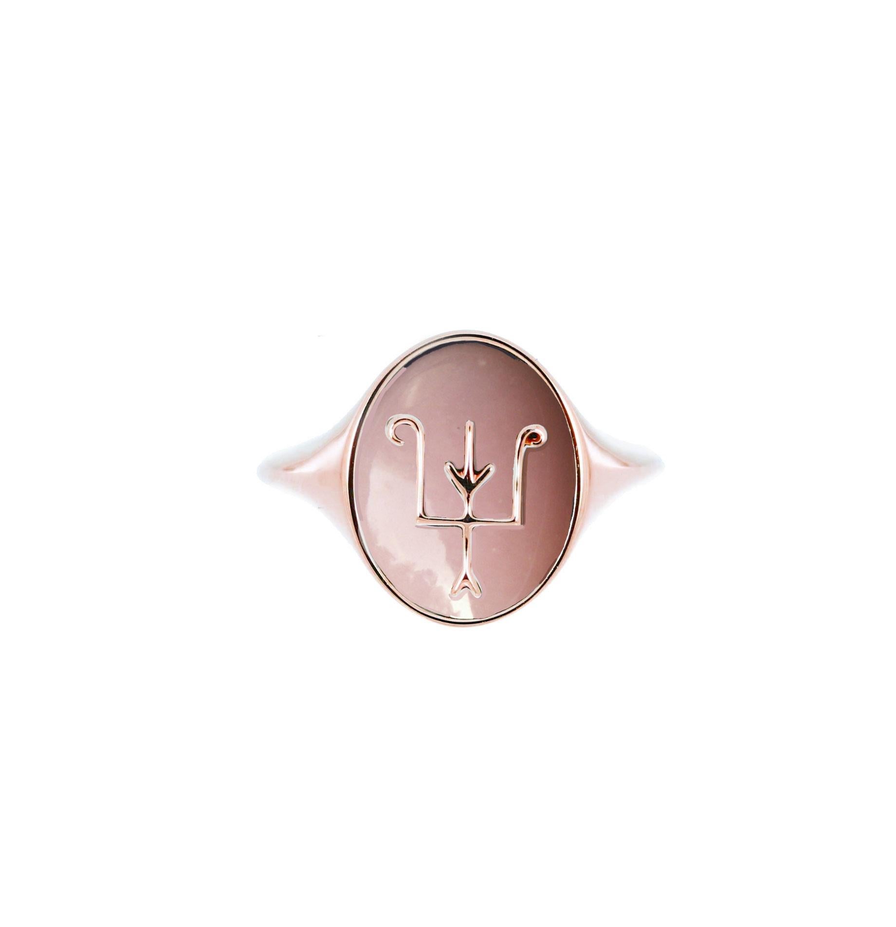 For Sale:  Namesake Signet in Pink Opal and 18ct Yellow Gold 3