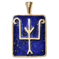 Namesake Talisman Pendant in Lapis and 18ct Yellow Gold