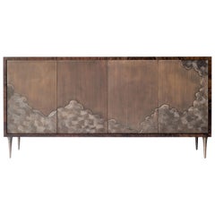 Floor Model - Nami Cabinet by DeMuro Das in Walnut Burl and Antique Bronze