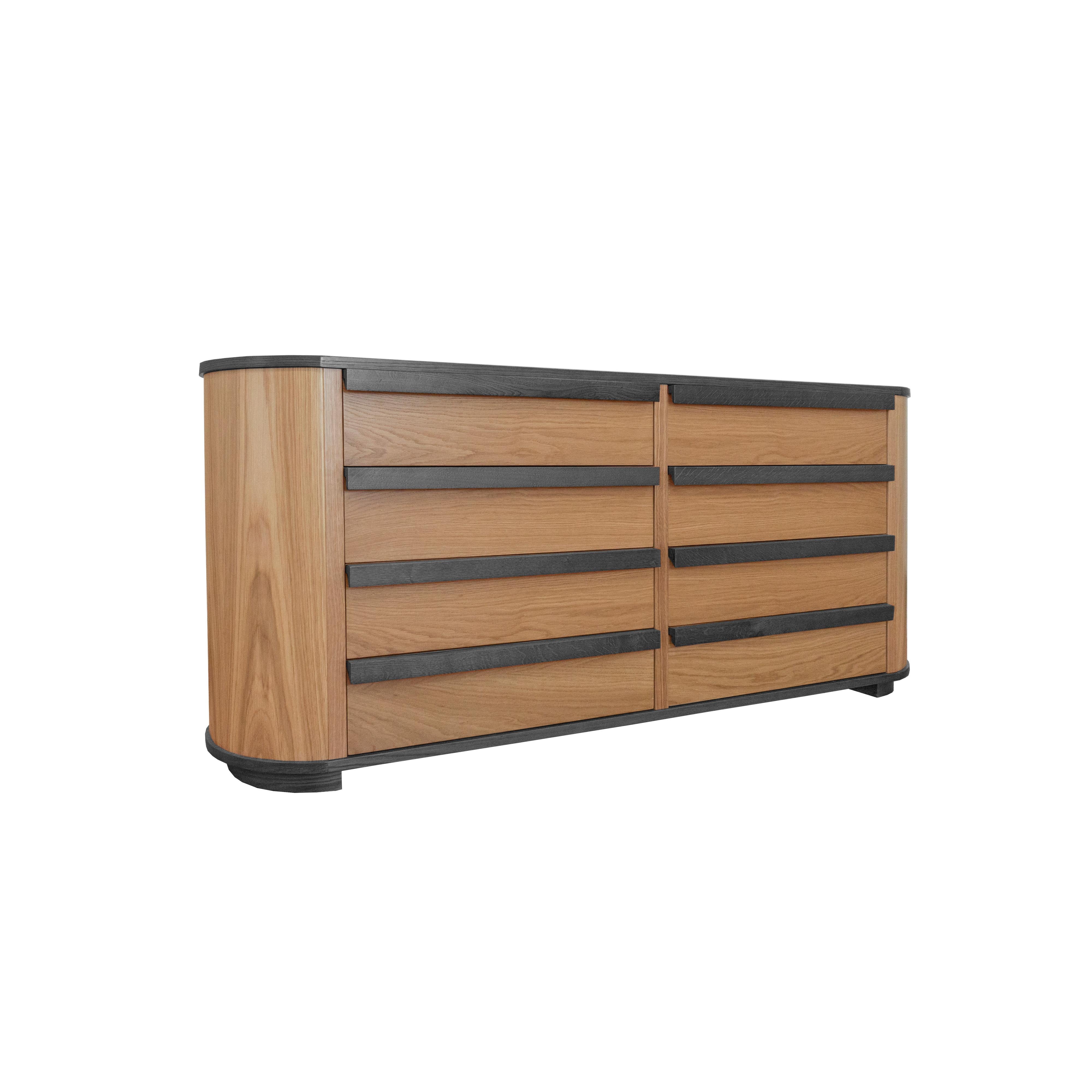 Nami Dresser - Oak Veneer Chest of Drawers with Interior Jewelry Storage For Sale 3