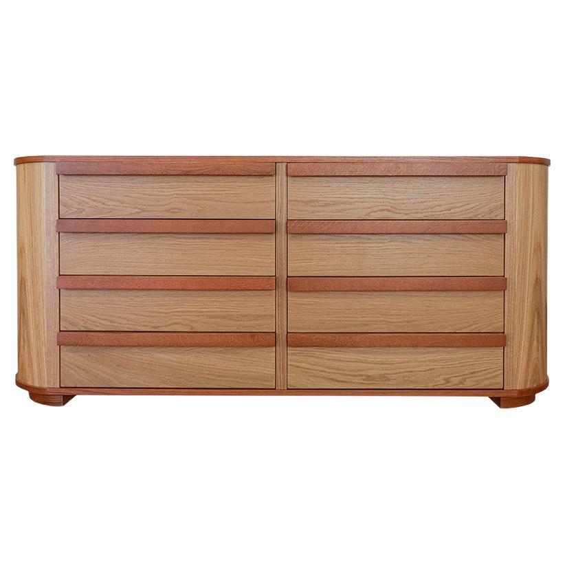 Nami Dresser - Oak Veneer Chest of Drawers with Interior Jewelry Storage For Sale