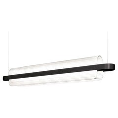 'Nami' Suspension Lamp in Glass and Black Aluminum for Kdln
